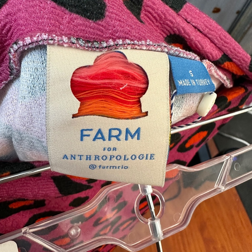 Farm Rio x Anthropologie Halley Knit Mini Skirt In Pink Animal Print Size S NWT - Picture 4 of 5